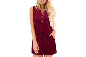 II ININ Summer Jumpsuit for Women UK Short Playsuits Ladies Casual Tank Romper with Pockets