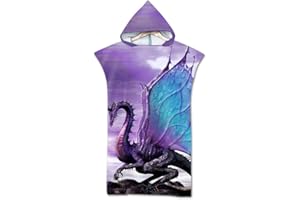 Odot Serviette Poncho de Surf, Microfibre à Séchage Rapide en Tissu Surfing Changement Robe à Capuche Poncho Plage à Langer Peignoir Natation pour Adulte Large