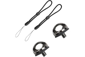 TECDW 2 Pièces 1/4" Vis Appareil Photo, Adaptateur à Vis Pour Sangle de Caméra Anneau en Rond, Vis de Montage de Caméra, Accessoires Vis de Fixation Pour Trépieds, Monopods, Bâtons de Selfie