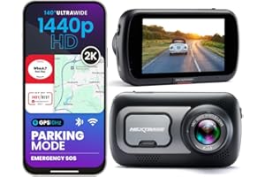 Nextbase 522GW Dash Cam Front Camera – 1440p QHD, GPS, Wi-Fi, Bluetooth – Emergency SOS, 3" HD Touchscreen – Built-in Polarising Filter – Loop Recording, Intelligent Parking Mode