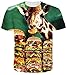 Produktbild Idgreatim jugendlich 3D Druck-Hamburger-Rotwild-T-Stück Kühle kurze Hülsen-T-Shirt XX-Groß