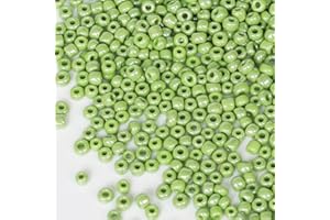 Tibaoffy Verde Luminoso Perline Dimensione 6/0 Perle di Vetro del Seme dei Mestieri 4 mm per la Fabbricazione dei Gioielli (Totale Circa 100g Circa 1200 Grani‌)