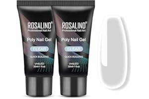 ‎ROSALIND ROSALIND Transparent Poly Nägel Gel, 2pcs Nail Extension Gel 60ml, Quick Extension Acrylic Nagelgel Nagelverlängerungs Gel Nagel Gel für Anfänger Profis Salon