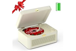 Lettore CD Portable hifi Bluetooth: Kegaudio Lettori CD con Altoparlante radio e telecomando supporto Riproduzione USB/AUX Presa per cuffie PU Bianco