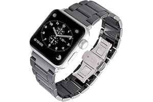 MaKTech Bransoletka Ceramiczna z Linkami Kompatybilna z Apple Watch Series 9/Ultra 2/SE/8/7/2023