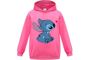 OAIXIUR Girls Casual Sweatshirts Kids Blue Cat Printing Hoodies Long Sleeve Hooded Tops