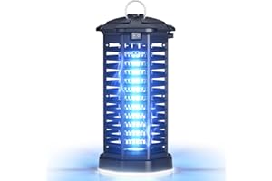 YISSVIC Elektryczna pułapka na owady ze światłem UV 4200V wodoszczelna IPX4 Lampa na komary praktyczna konstrukcja haka ze szczotką do czyszczenia do użytku wewnątrz pomieszczeń i na