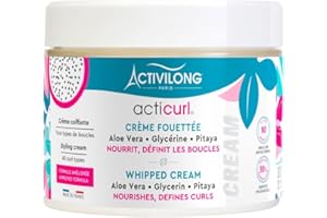 ACTIVILONG - Crème Fouettée Acticurl - Sans Rinçage - Cheveux Bouclés - Définit Les Boucles Et Nourrit - 98% D'Ingrédients Naturels - Made In France - 300ml