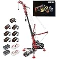 Funwetrike RC Crane Building Kit, LTM-11200 Crane MOC Model DIY Assembly Building Blocks Set, RC Construction Crane Building Kit, Creative MOC Toy for Adults (Dynamic Version/6338PCS/Red)