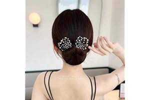 MUGELEEN Eleganter fauler Haarknotenmacher, Magischer Haarknoten Maker, Blumenhaarbinder Twist Hairstyle Dutt Haarschmuck, DIY Hair Bun Maker für Damen Dicke oder Lange Haare (Schwarz)