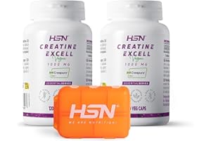 HSN Creatina 100% CREAPURE® | PACK 2 de 120 Cápsulas + 1 Pastillero Semanal | Sello de Calidad Garantizada: Puro Monohidrato de Creatina Micronizada Libre de Contaminantes | Vegano Sin Gluten