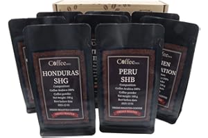 Coffeenes Arabica Kawa Mielona 8 x 100 g - 8 Rodzajów Kawy w Proszku