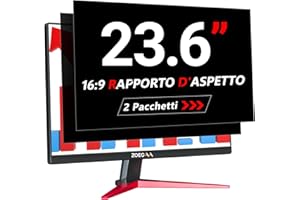 ZOEGAA Confezione da 2 Pellicole Privacy Monitor 23.6 Pollici per Computer 16:9 - Filtro Privacy Antiriflesso con Protezione Luce Blu per PC, Rimovibile a Doppia Faccia, Protezione Dati a 180°