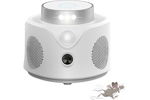 BESTYKS Rodent Repellent Indoor, 360° Ultrasonic Mouse Repellent with Ultrasonic & PIR & Flash Light 9 Strobes & 3 Speakers, Pest Repeller Plug-in Mouse Deterrent Squirrel Repellent Ultrasonic Pest Repeller