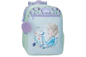 Disney Frozen Close to the heart Mochila infantil, mochila escolar, fabricada en Poliéster, bolsillos laterales, tirantes anchos ajustables, Asa superior para colgarla, sistema magic Fix.