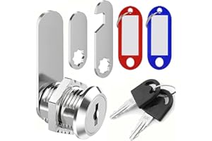 ZiYuya Briefkastenschloss mit Schlüssel gleich and Schlüsselbeschriftungen, Schrankschloss, Möbelschloss, Spindschloss, Schlossplatten, Postkasten Schloss, Hebelschloss (20 MM)