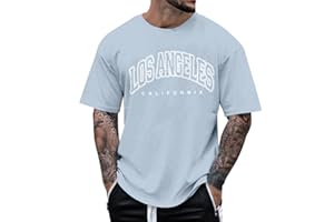 Rrongwn California Tshirt Herren Lässig Baumwolle Tshirt Y2K Briefe Drucke Shirt Sommer Rundhals Sportshirt Coole Kurzarmshirt Lose Freizeitshirts Leicht Tee Top