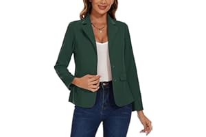 MINTLIMIT Womens Blazer Suit 2 Buttons Jacket Blazers Notched Lapel Casual Classic Long Sleeve Workwear Flap Pockets Front Lined