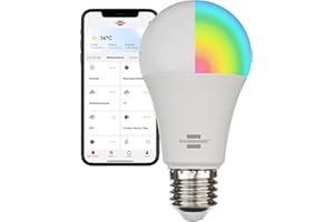 Brennenstuhl Connect WiFi żarówka LED SB 800 E27 (kompatybilna z Alexa i Google Assistant, nie wymaga huba, inteligentna żarówka 2,4 GHz z bezpłatną aplikacją, 810 lm, 9W)