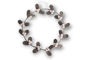 Én Gry & Sif Ghirlanda per porta effetto vischio, in feltro naturale, a mano, commercio equo, ghirlanda da appendere come decorazione natalizia, diametro 30 cm