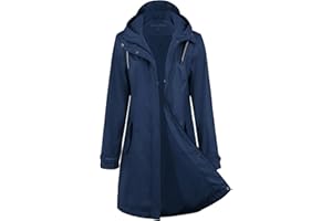 Regenjacke Damen wasserdicht Regenmantel gefüttert Regenmantel Softshelljacke Friesennerz PU Windbreaker wasserdicht Parka mit Kapuze