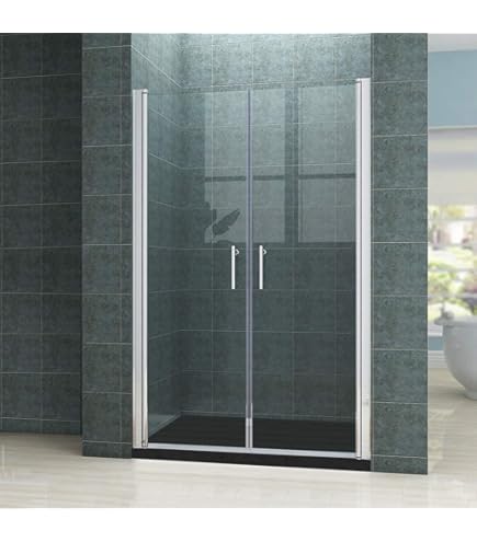 Nischentür Duschkabine 75x195cm - 6mm ESG Glas Mit Pendeltüren