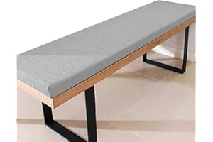 YEKUHE Indoor Bench Cushion Seat Pad 100cm x 40cm 150cm 2/3 seater Furniture Cushion, High Density Memory Foam, Linen Washable, Non-Slip Bench Pad for Shoe Bench Rack, Window, Piano, Dining(Light gray,150x35