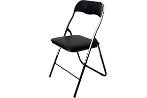 GREATOOL Sillas Plegables, 4 Unidades, Acolchadas, Aluminio, Silla Plegable con Respaldo (Pack 4: 4 Unidades, Negro)