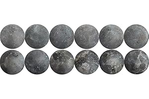 SKYBEADS Schwarze Perlen Matt zum Auffädeln Runde 6mm Natürliche Flash Edelstein Perlen 38cm Strang Approx 60 Stück