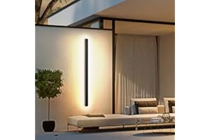 ‎AOEH Long Villa Wall Light, Black, Waterproof IP65 Aluminium Acrylic Outdoor LED Wall Light for Gardens, Patios, Bedroom, Living Room, Indoor, 60 cm/20 W, Warm Light