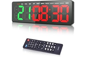Manoive Timer Sport Minuteur Fitness Mural,16.5" Grand Ecran Time Timer, Horloge, Chronomètre avec Télécommande, Volume&Luminosité Réglable,pour Tabata, EMOM, MMA