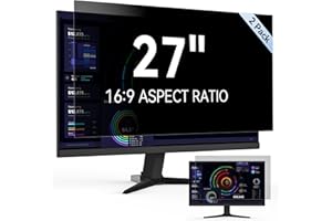 ‎PROTESCREEN 2 Stück Computer Monitor Sichtschutz 27 Zoll Seitenverhältnis 16:9, Anti Blaulicht Blendschutz Displayschutz, Abnehmbarer Blickschutzfolie Sichtschutzfilter Kompatibel mit Lenovo/HP/Dell/Acer/Samsung