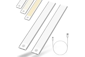 THCOHEE Luce Armadio LED, 【74LED-Super Luminoso】 Tre colori di luci per armadietti con Sensore di Movimento, 40CM pollice LuceMagnetica,3 Modalità, perCucina Scale Soggiorno Bagno Camere da Letto-2Pezzi