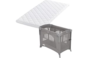 FIVE MOONS Joie Kubbie Travel Cot Compatible Mattress Extra Soft Breathable Foam Mattress With Hypoallergenic Quilted Cover (90 x 52 x 7.5 cm)