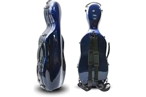 WUQIMUSC Custodia rigida leggera per viola in fibra di vetro per dimensioni da 16" a 16,5", custodia rigida per viola con spalline, 2,68 kg, guscio impermeabile (blu scuro)