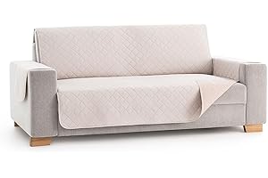 Lanovenanube - Funda sofá Acolchado Mallorca - Práctica - 3 plazas - Color Marfil