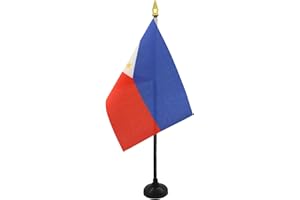 AZ FLAG - Tischflagge Philippinen - 15x10 cm Goldene Splitze - Philippinische Tischfahne 10 x 15 Cm - Flaggen