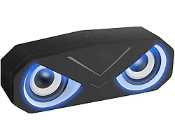 Bluetooth Speaker with Lights, Sonkir Portable Wireless Bluetooth 5.0 Speaker with Deep Bass, AUX, TF, Subwoofer Stereo Louds