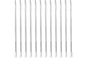 BESTONZON Lot de 12 pics en acier inoxydable pour fruits de mer.