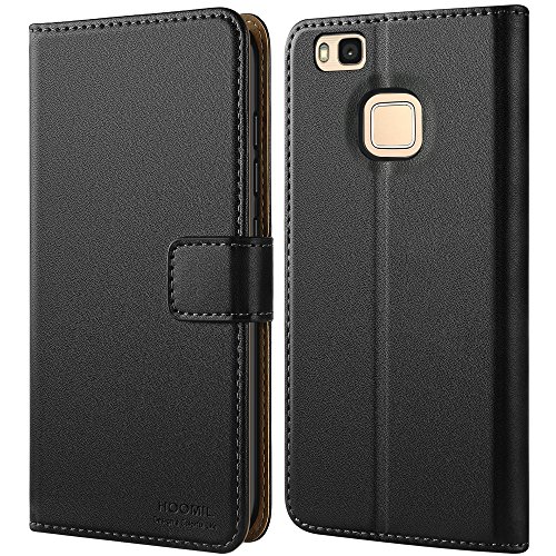 HOOMIL Huawei P9 Lite HÃ¼lle, HandyhÃ¼lle Premium Leder Tasche Flip Case SchutzhÃ¼lle fÃ¼r Huawei P9 Lite - Schwarz (H3165)