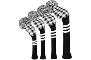 Scott Edward Juego de 4 Fundas para Cabeza de Golf, Fit Driver (460 CC) Fairways híbrido/UT, Suave y cálido, Mantiene Limpio el Club, con Etiquetas de números giratorios
