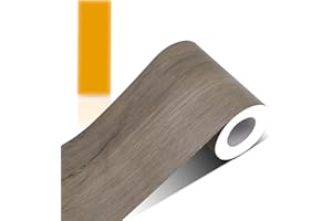 ZTVOWTO Bordure de papier peint autocollant Feuille Couleur du grain du bois Frise Murale Adhesive Bordure imperméable en PVC Plinthe amovible Décoration Murale pour cuisine salle de bain (huixiangmu)