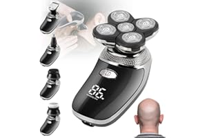 FEIMUOSI Rasoio Elettrico Uomo, Ricaricabile USB, Cordless Impermeabile per Capelli, Testa Calva con Spazzola detergente