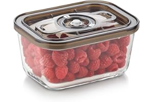 Caso VacuBoxx Eco M - Contenitore sottovuoto da 800 ml per confezionatrici sottovuoto e Vacu OneTouch | adatto per lavastoviglie e microonde, senza BPA, vetro
