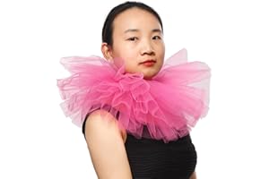 BLESSUME Viktorianische Rüsche Kragen Renaissance Mesh Clown Kragen Geschichtet Halskrause für Halloween, Karneval
