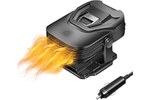 Chuankefanxing 12V 150W Calentador de Coche, Calentador de Coche Portátil con Enchufe de Encendedor de Cigarrillos, 2 en 1 Calefacción Rápida Desempañador, 180 °Desempañador de Parabrisas Giratorio