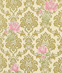 Anna Creations Self Adhesive Removable Peel and Stick Wallpaper 45 x 305 cm (Blooming Golden Pink)
