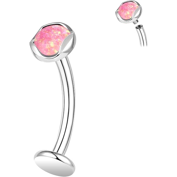 Piercing Para Ombligo De Titanio ASTM F136 Con Piedras Coloridas - 14 G, Largo 6-14 Mm, Rosca Interna