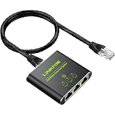 LiNKFOR RJ15 Ethernet Switch 1 to 3 1000Mbps,Ethernet Duplicator with 1m USB-C Power Cable for Cat5/5e/6/7/8 Cable, High Spee