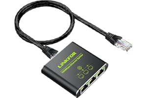 Repartiteur Cable Ethernet rj45, LiNKFOR 2 Ports Switch RJ45 1000Mbps Network Splitter Répartiteur de Câble Cat8 Cat7 Cat6 Cat5 Cat5e, Gigabit LAN/Internet Splitter RJ45 1 in 3 Out pour Routeur